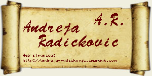 Andreja Radičković vizit kartica